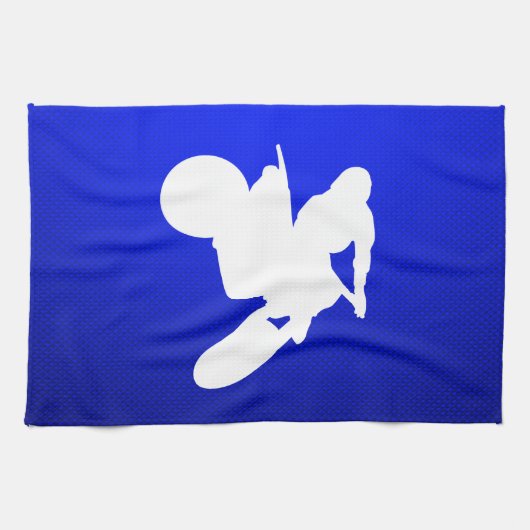 Blue Motocross Whip Theedoek (Horizontaal)