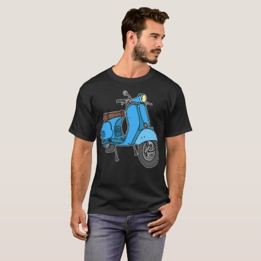 Blue Motor Scooter T-shirt (Voorkant volledig)