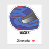 Blue Motorbike Helmet Motor Racing Fan Sticker (Vel)