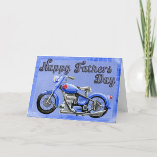 Blue Motorcycle Fathers Day Card Kaart