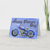 Blue Motorcycle Fathers Day Kaart (Voorkant)