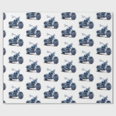 Blue Motorcycle Verjaardag Cadeaupapier (Vlak)