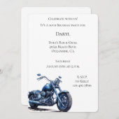 Blue Motorcycle Verjaardag Kaart (Voorkant / Achterkant)