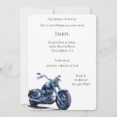 Blue Motorcycle Verjaardag Kaart (Voorkant)