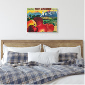Blue Mountain Apple Crate LabelCove, OF Canvas Afdruk (Insitu (Slaapkamer))