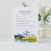 Blue Mountain Aquarel Wedding Response Kaart (Staand voorkant)