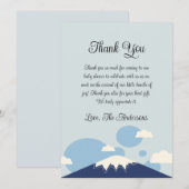 Blue Mountain Baby shower bedankje Bedankkaart (Voorkant / Achterkant)