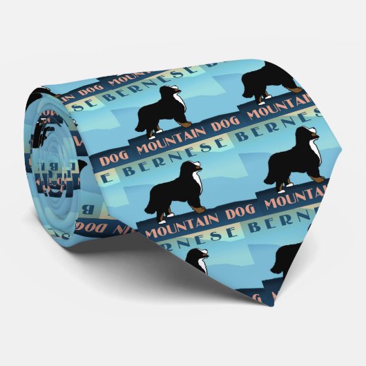 Blue Mountain Bernese Dog Stropdas (Opgerold)