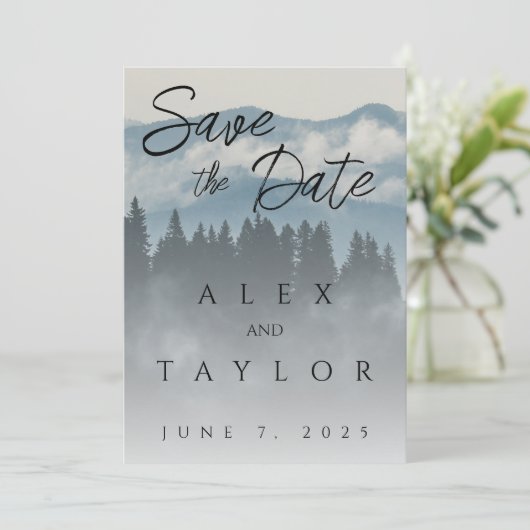 Blue Mountain Bewaar de datum Save The Date (Staand voorkant)
