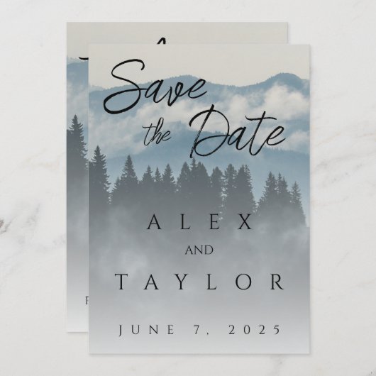 Blue Mountain Bewaar de datum Save The Date (Voorkant / Achterkant)