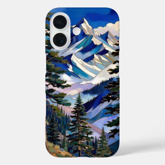 Blue Mountain iPhone Case Scenic Landscape Nature  (Achterkant)