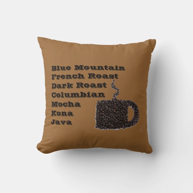 Blue Mountain Java Kona Coffee Designer Pillow Kussen (Voorkant)