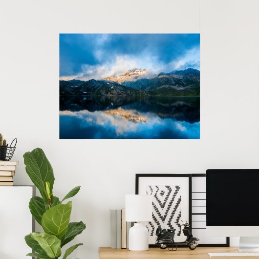 Blue Mountain Lake Print Poster Artwork Mural (Thuiskantoor)