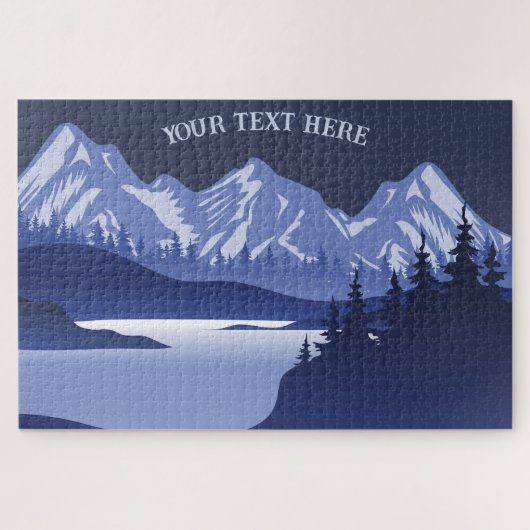  Blue Mountain Lake zonsondergang Legpuzzel (Horizontaal)