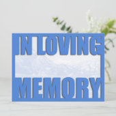Blue Mountain Loving Memory Funeral Announement Kaart (Staand voorkant)