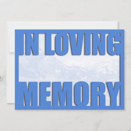 Blue Mountain Loving Memory Funeral Announement Kaart (Voorkant)