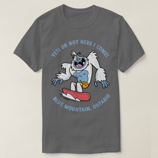 Blue Mountain, Ontario Yeti Snowboarding Vacation T-shirt (Design voorkant)