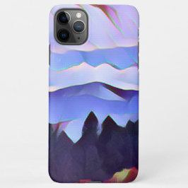 Blue Mountain Painting Telefoon Case iPhone 11Pro Max Hoesje