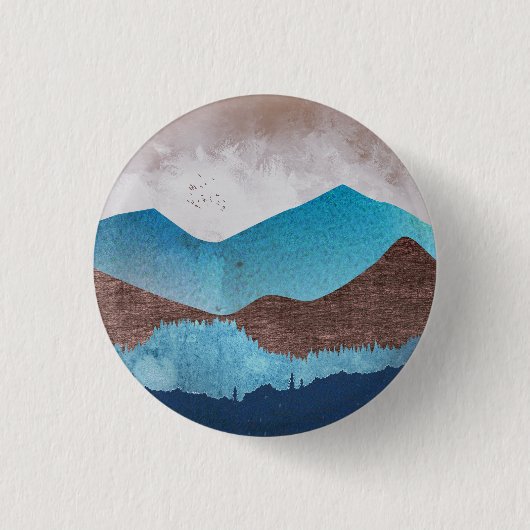 Blue Mountain Peaks Ronde Button 3,2 Cm (Voorkant)