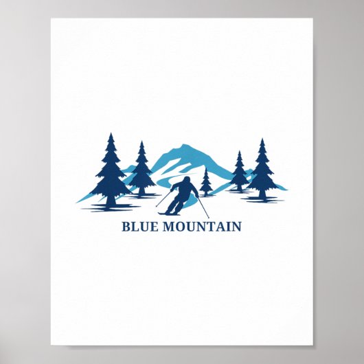 Blue Mountain Pennsylvania Ski Resort Skiër Poster (Voorkant)