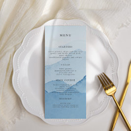 Blue Mountain Range Bruiloft Diner Menu Kaart