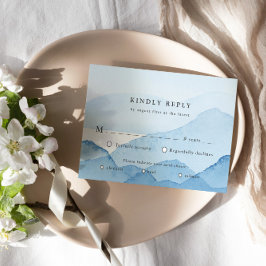 Blue Mountain Range Landscape RSVP Respons Kaart