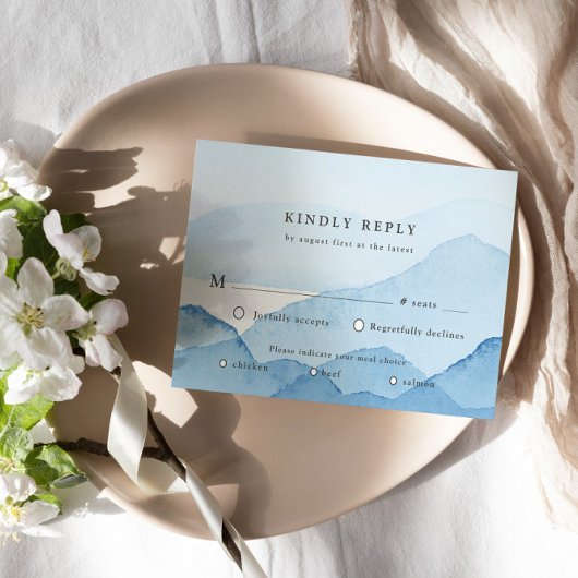 Blue Mountain Range Landscape RSVP Respons Kaart