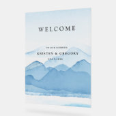 Blue Mountain Range Landschap Bruiloft Acryl Bord (Hoek)