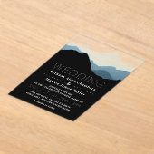 Blue Mountain Range, Rustic Wedding Acryl Uitnodigingen (Laagn)