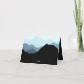 Blue Mountain Range, Rustic Wedding Bedankkaart (Achterkant)