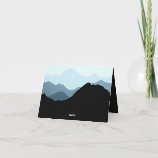 Blue Mountain Range, Rustic Wedding Bedankkaart (Achterkant)