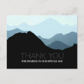 Blue Mountain Range, Rustic Wedding Bedankt Briefkaart (Voorkant)