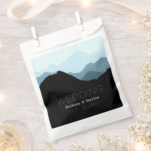 Blue Mountain Range, Rustic Wedding Bedankzakje (Geknipt)