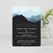 Blue Mountain Range, Rustic Wedding Kaart (Staand voorkant)