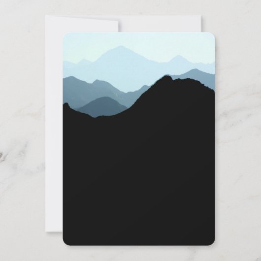 Blue Mountain Range, Rustic Wedding Kaart (Achterkant)