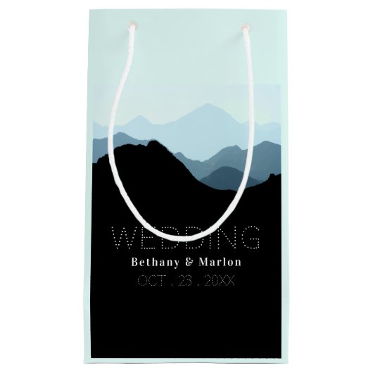 Blue Mountain Range, Rustic Wedding Klein Cadeauzakje (Voorkant)