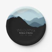 Blue Mountain Range, Rustic Wedding Papieren Bordje (Voorkant)