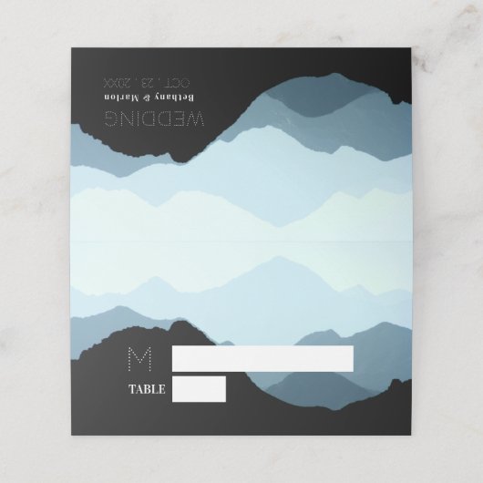 Blue Mountain Range, Rustic Wedding Plaatskaartje (Buitenkant ongevouwen)