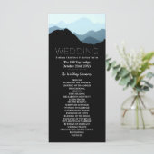 Blue Mountain Range, Rustic Wedding Programmakaart (Staand voorkant)