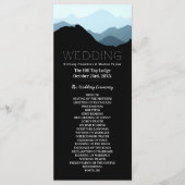 Blue Mountain Range, Rustic Wedding Programmakaart (Voorkant)