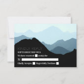 Blue Mountain Range, Rustic Wedding RSVP Kaartje (Voorkant)