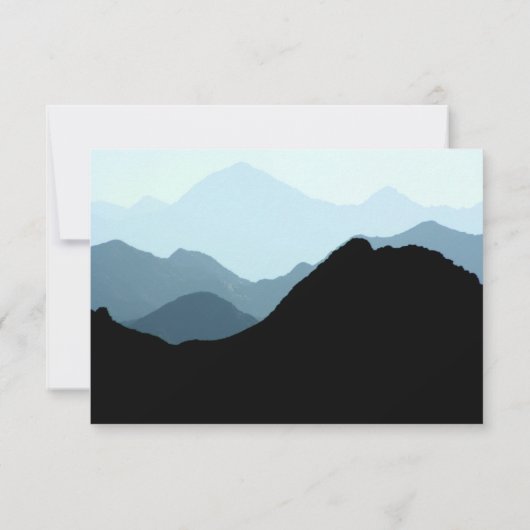 Blue Mountain Range, Rustic Wedding RSVP Kaartje (Achterkant)