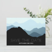 Blue Mountain Range, Rustic Wedding Save The Date (Staand voorkant)