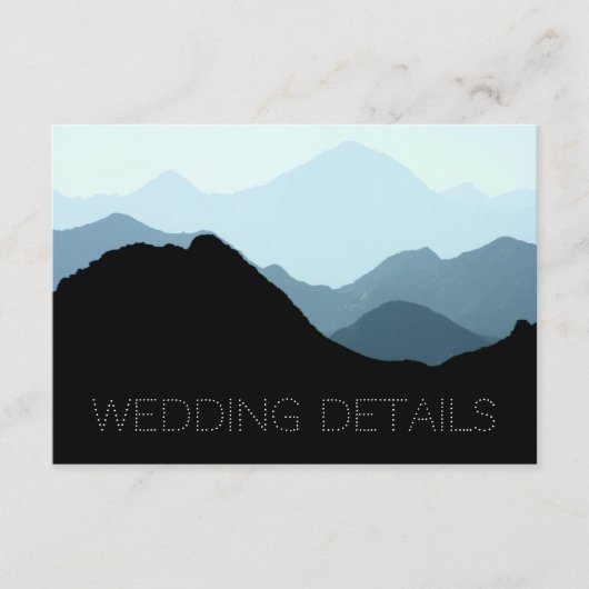 Blue Mountain Range, rustieke bruiloft detail Informatiekaartje (Voorkant)