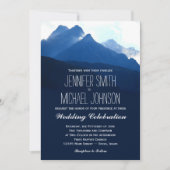 Blue Mountain Range Silhouette Wedding Invitations Kaart (Voorkant)