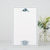 Blue Mountain Real Estate Company Custom Realtor Briefpapier (Staand voorkant)