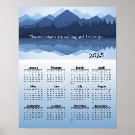 Blue Mountain Reflections 2025 Kalender Poster
