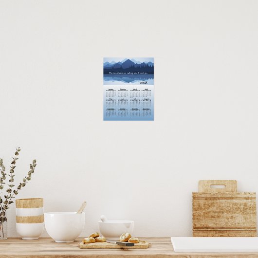 Blue Mountain Reflections 2025 Kalender Poster (Keuken)