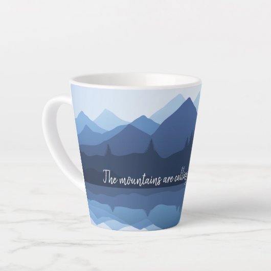 Blue Mountain Reflections Design Latte Cup Mok (Linkerhoek)