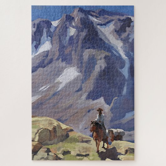 "Blue Mountain Rider" van Edgar Payne Legpuzzel (Verticaal)